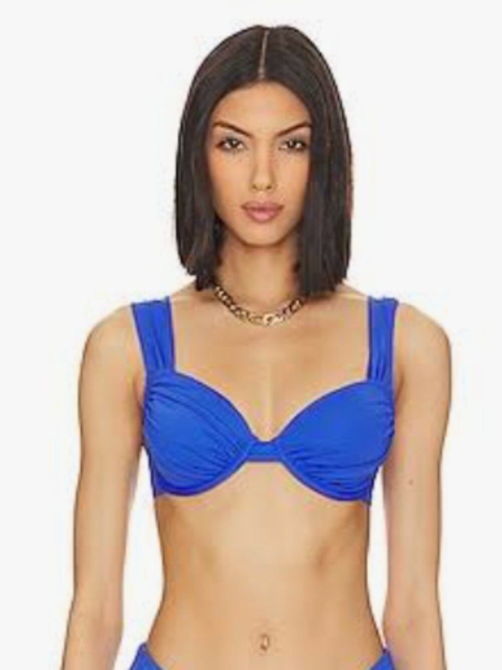 Weworewhat Claudia Bikini Top and Riviera Bottom Blue NWT